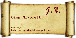 Ging Nikolett névjegykártya